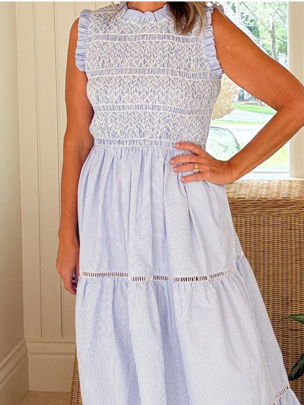 NWT Oliphant Chatham Light Blue Sleeveless Maxi Dress (Size Small) - Picture 6 of 8